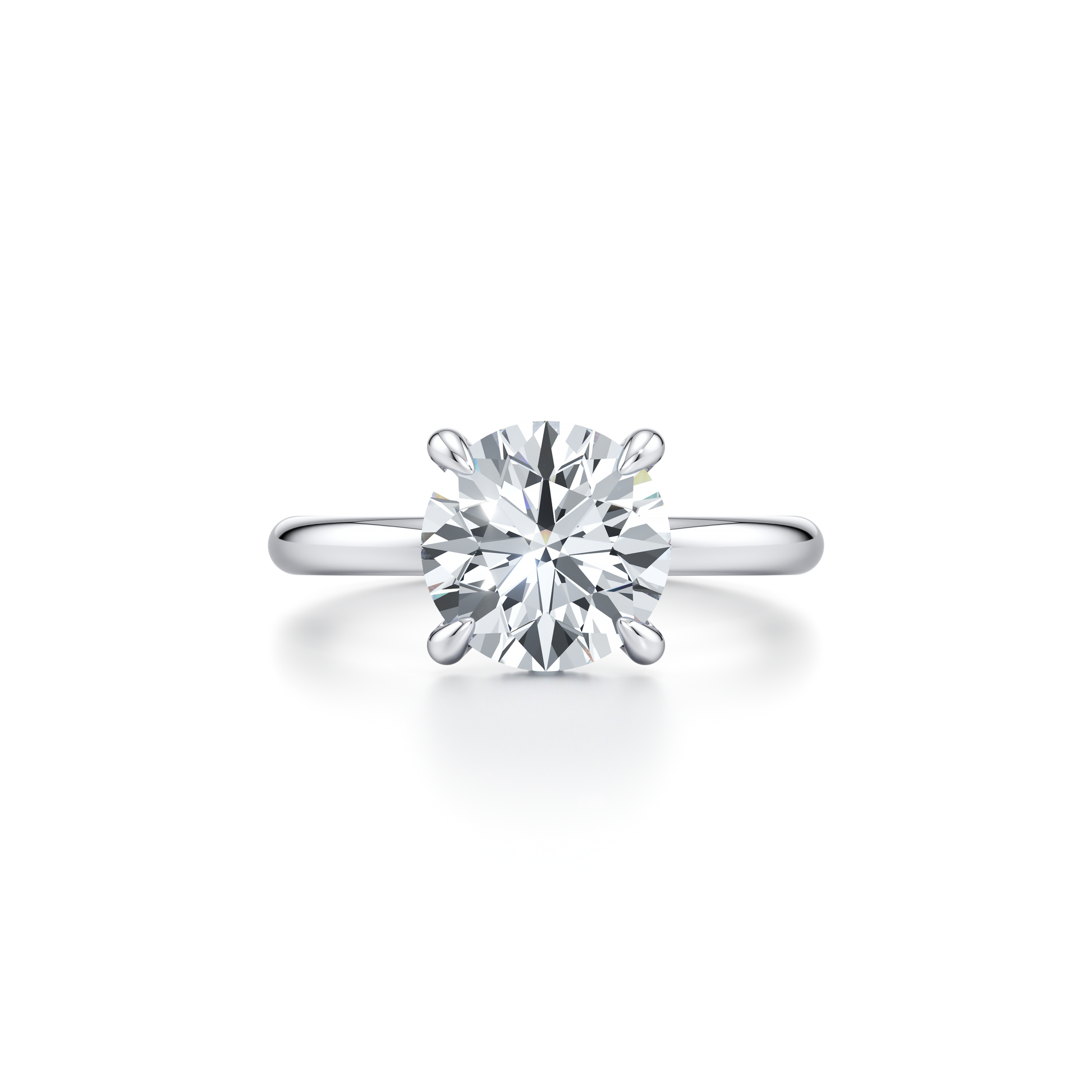 Audrey Round Solitaire Lab Diamond Engagement Ring - view 4