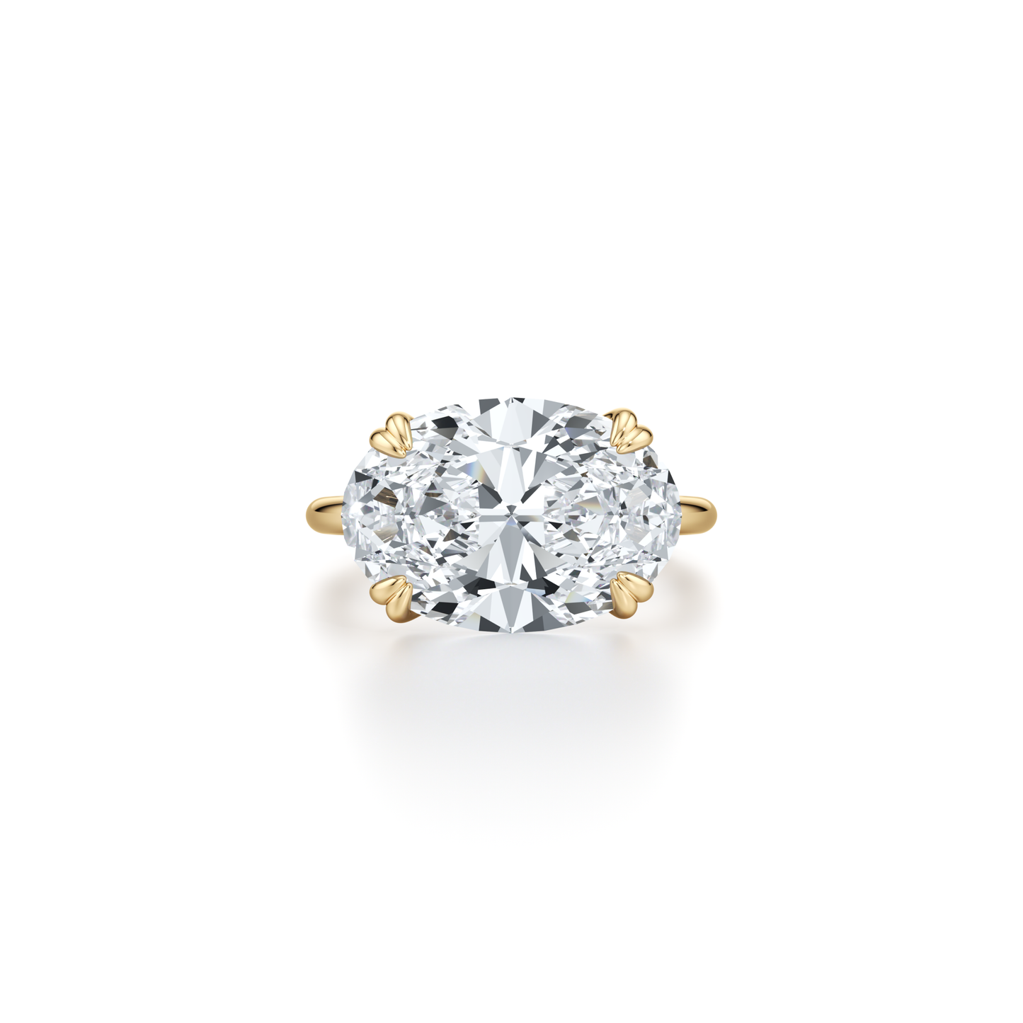 High Jewelry | Elle East-West Oval Solitaire Lab Diamond Engagement Ring - view 5