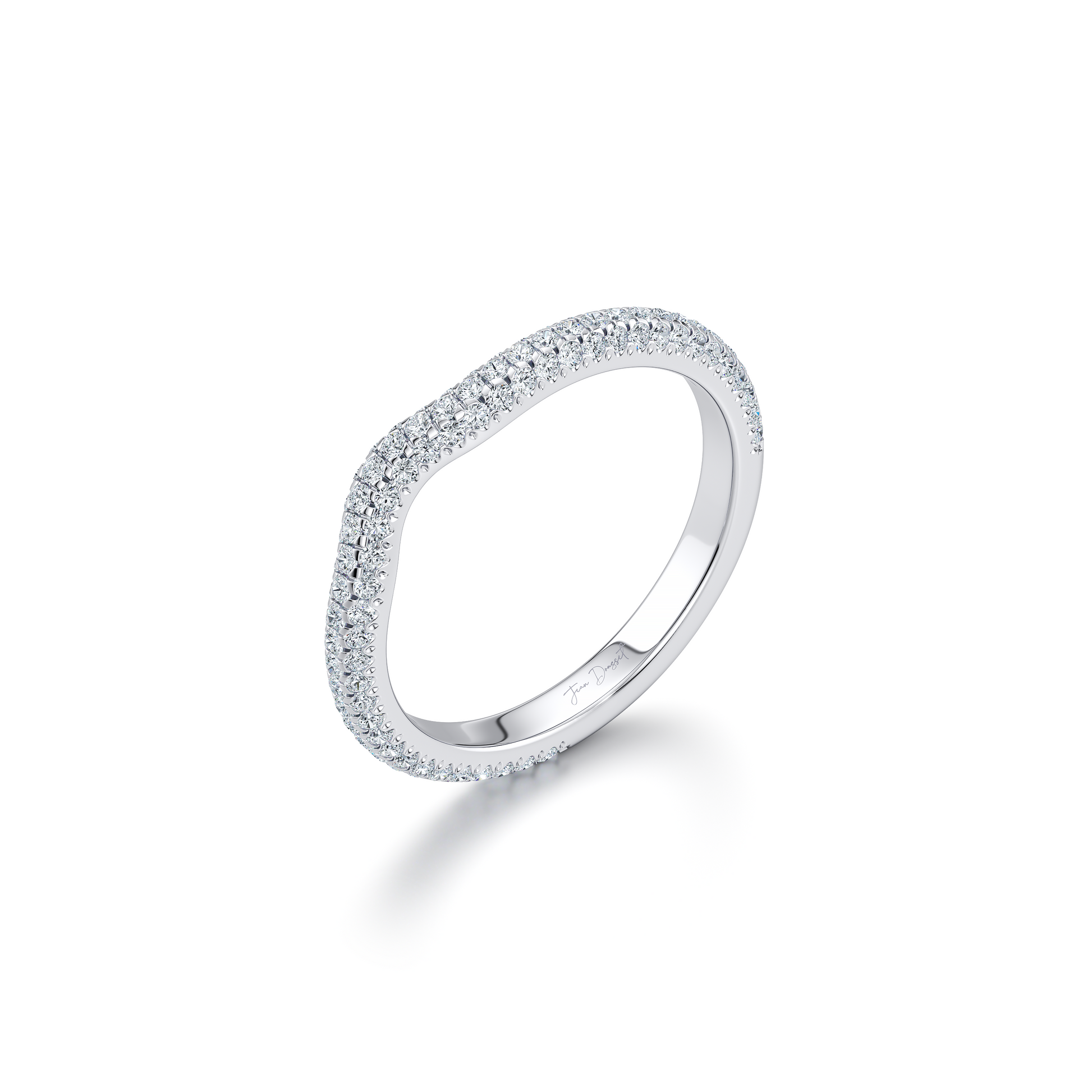 Contour Band - Three Rows Pave - view 9