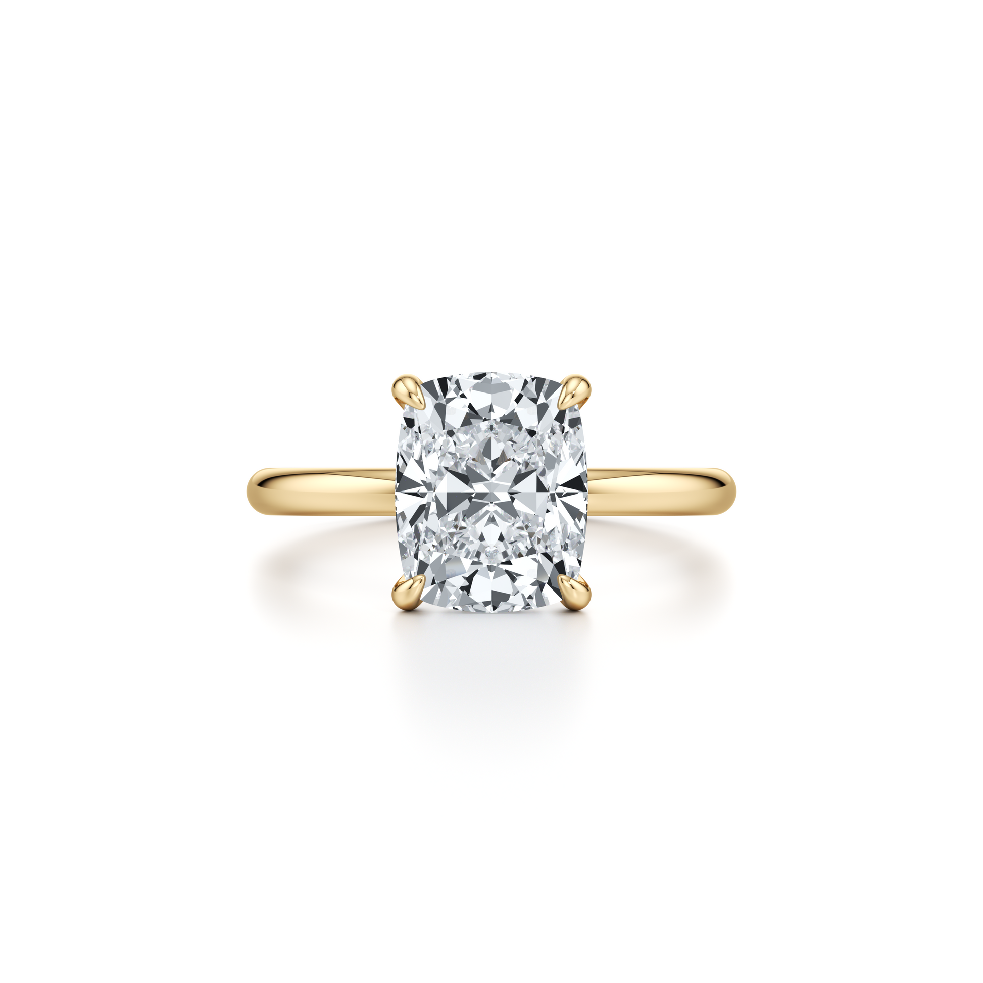 Audrey Bezel Antique Cushion Solitaire Lab Diamond Engagement Ring - view 9