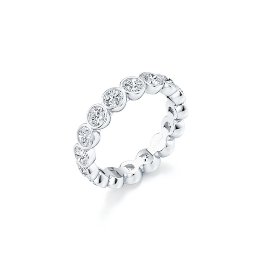 Bezel Set Round Brilliant Lab Diamond Eternity Band | Saviera Jewels