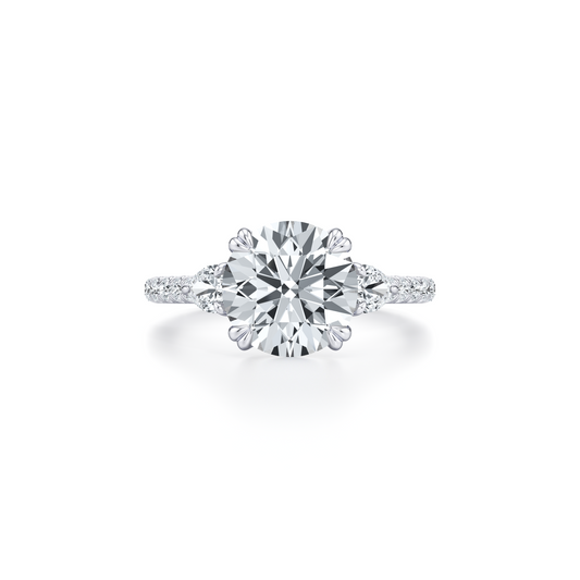 Elle Trapezoid Pear Three Stone Lab Diamond Engagement Ring | Saviera Jewels