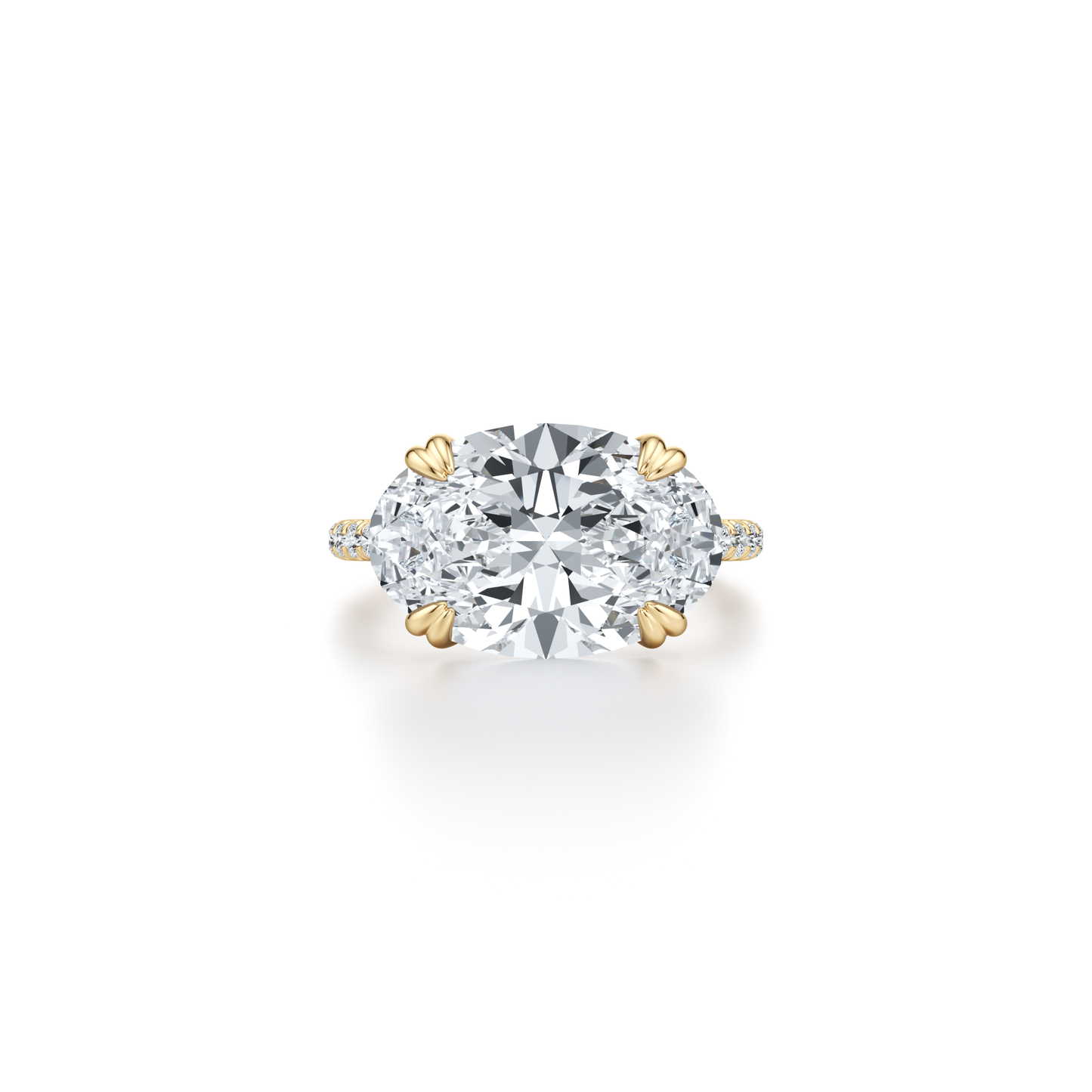 Elle East-West Oval Solitaire Lab Diamond Engagement Ring | Saviera Jewels