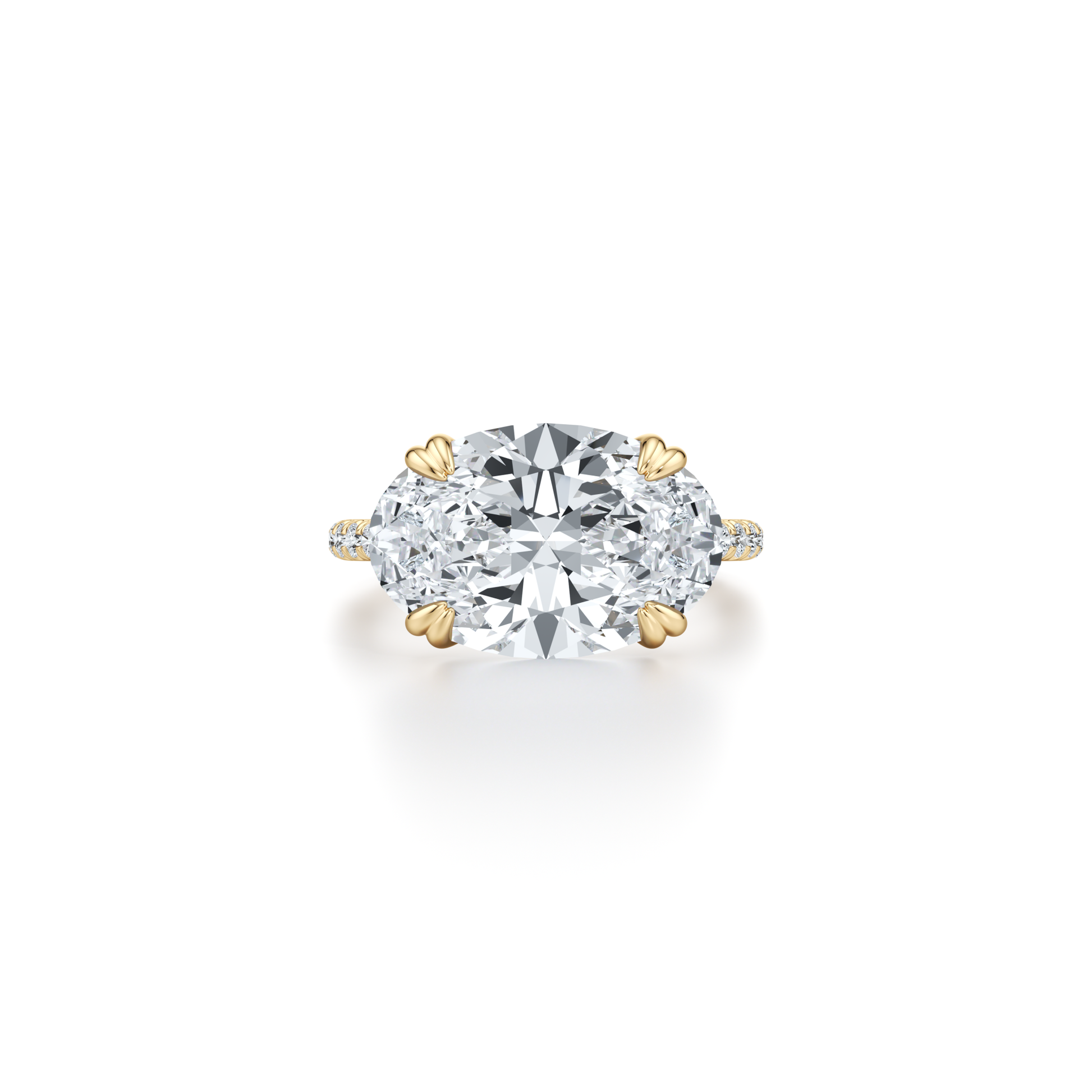 Elle East-West Oval Solitaire Lab Diamond Engagement Ring | Saviera Jewels