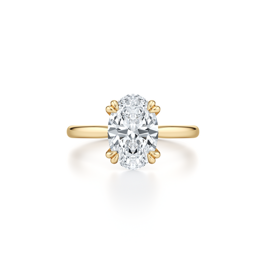 Chelsea Signature Double Prong Oval Lab Diamond Engagement Ring | Saviera Jewels