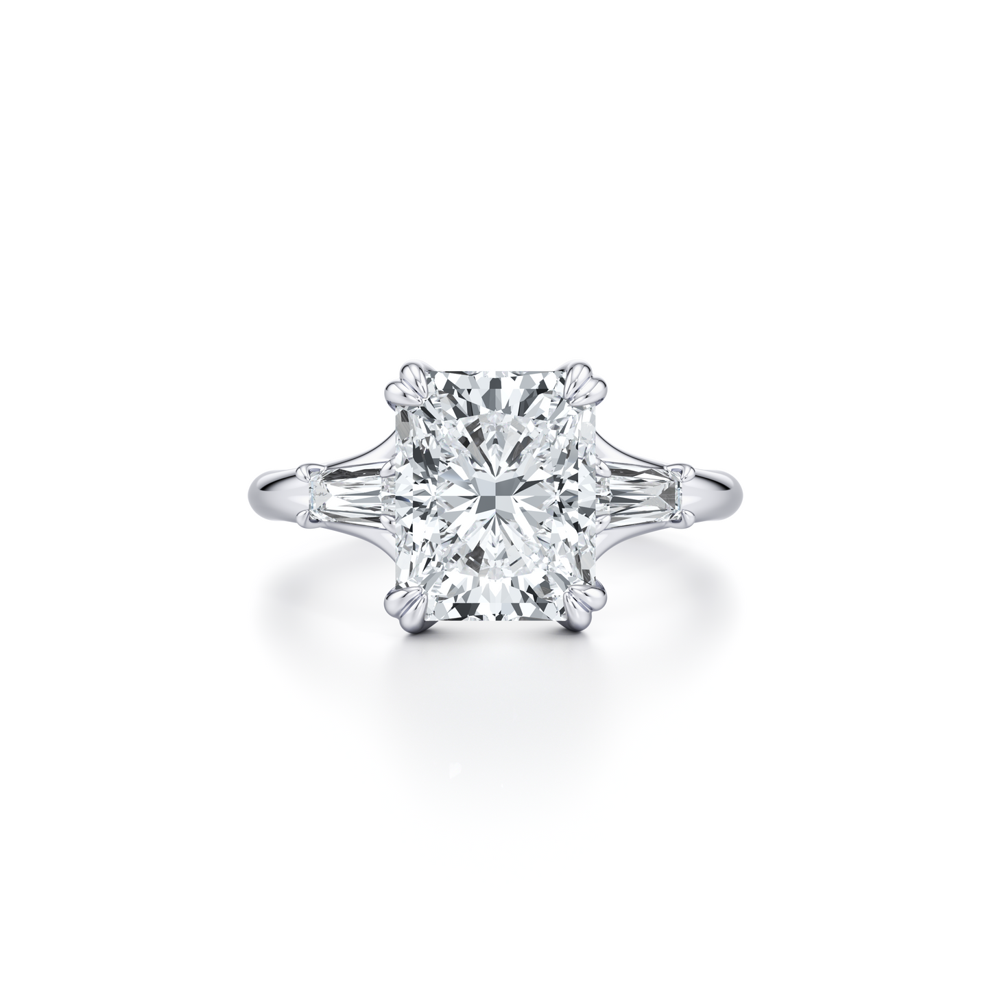 Jane Radiant Three Stone Engagement Ring - view 6