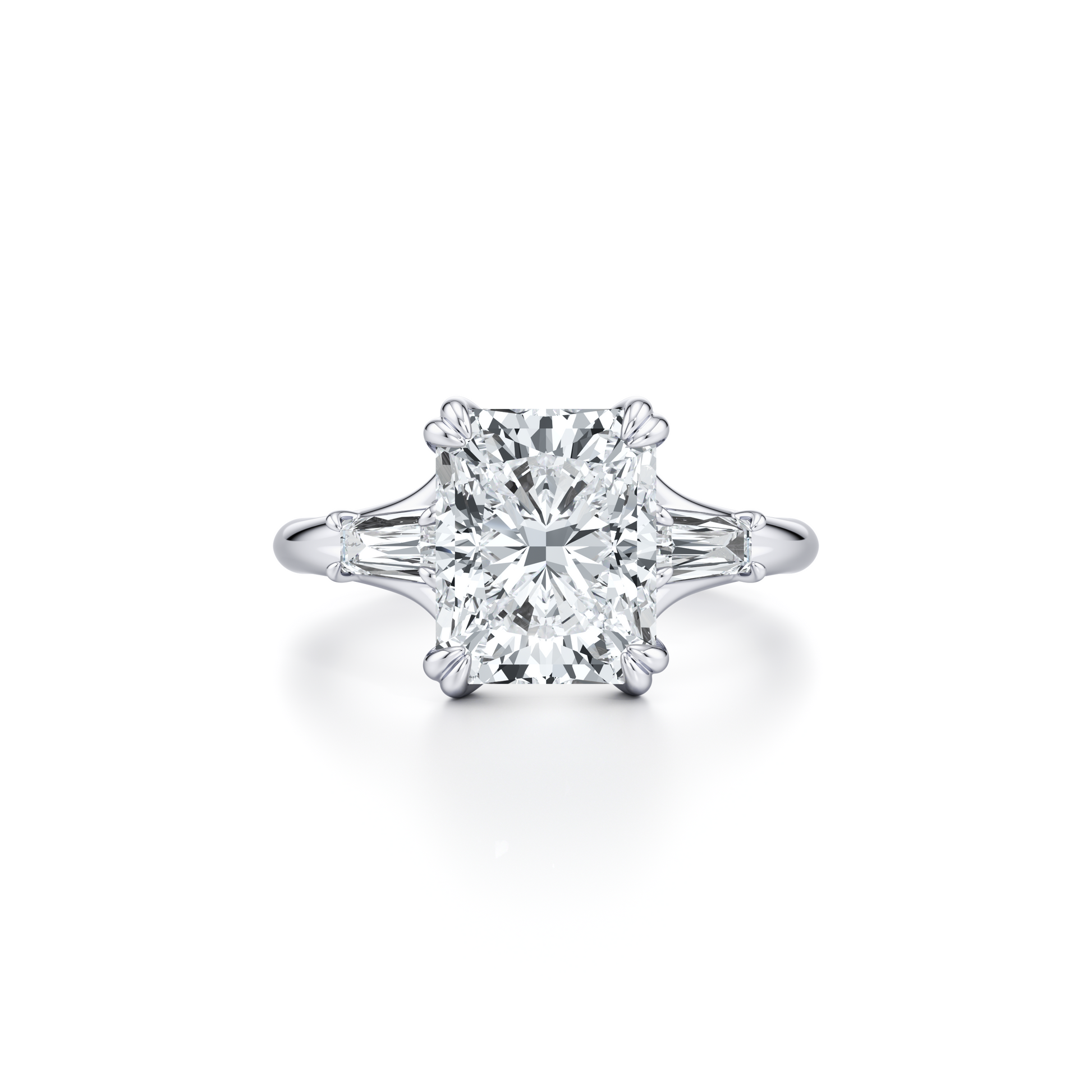 Jane Radiant Three Stone Engagement Ring - view 6