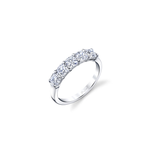 Olivia 5-Stone Asscher Lab Diamond Band | Saviera Jewels