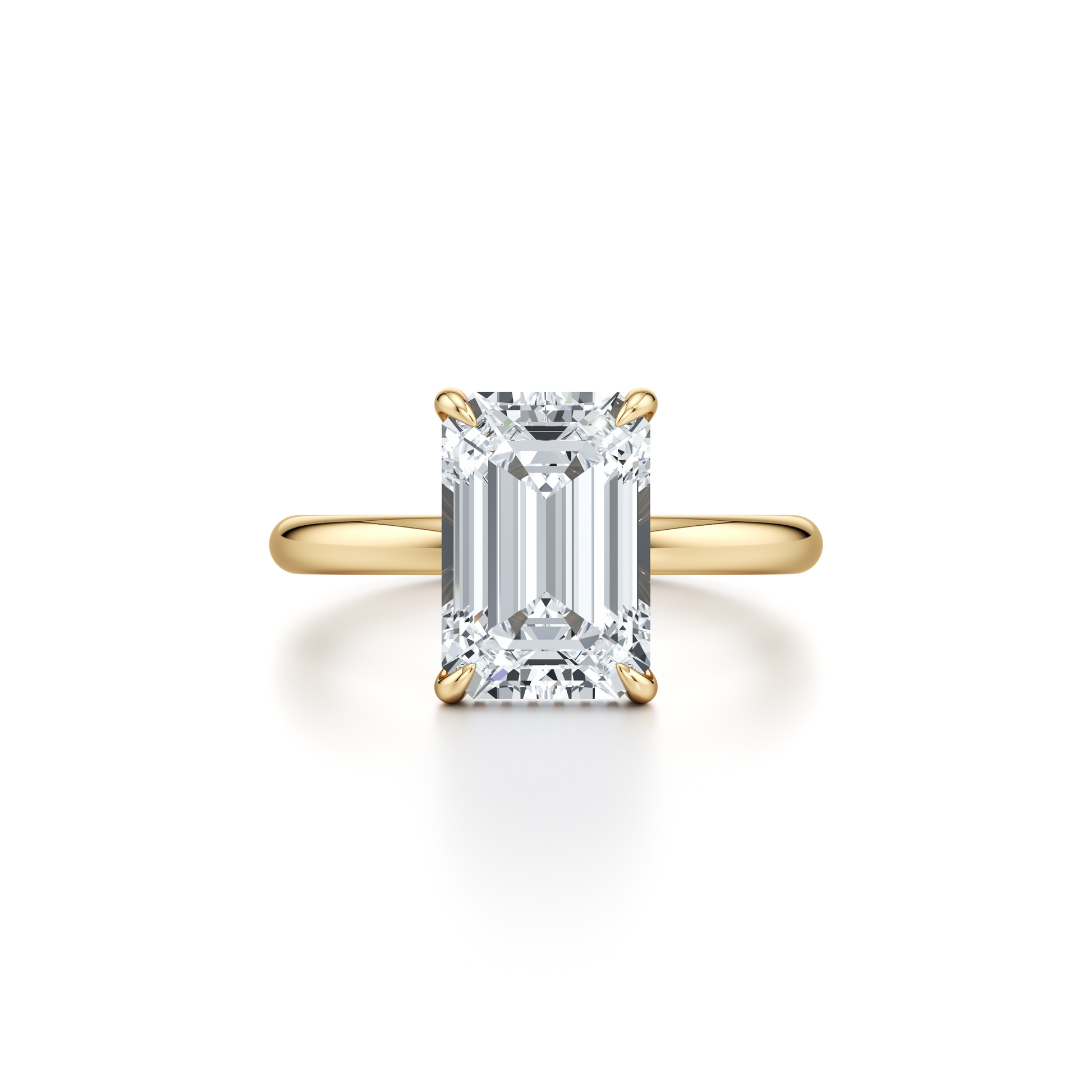 Audrey Emerald Solitaire Lab Diamond Engagement Ring - view 4