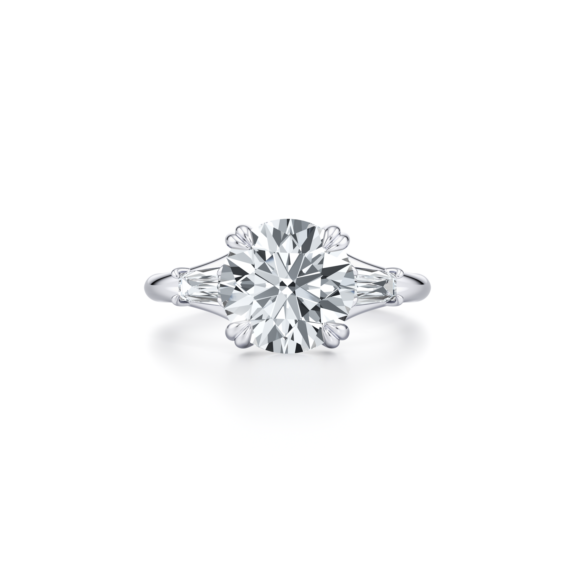Jane Tapered Baguette Cushion Three Stone Lab Diamond Engagement Ring | Saviera Jewels