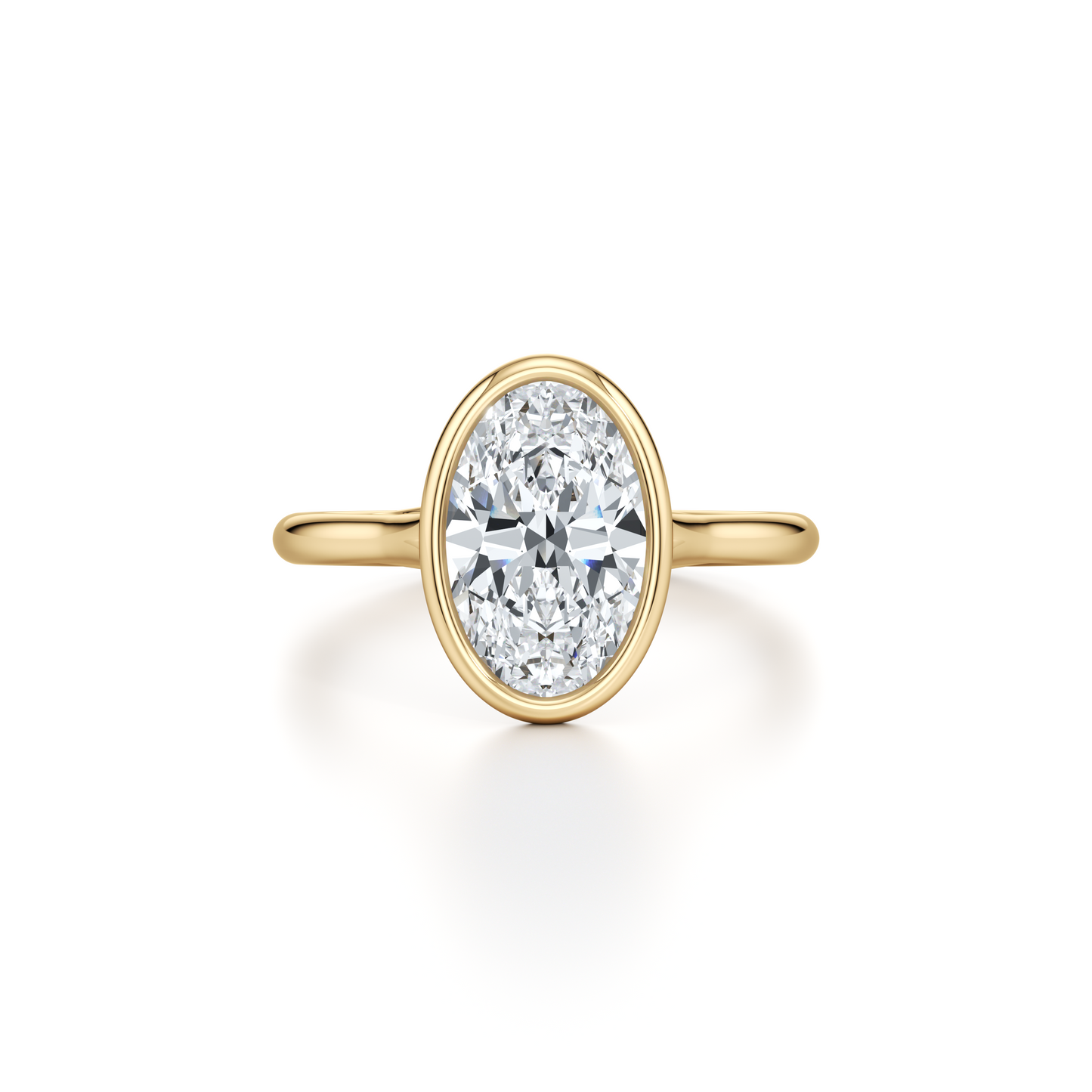 Elle Bezel Oval Cut Solitaire Lab Diamond Engagement Ring | Saviera Jewels