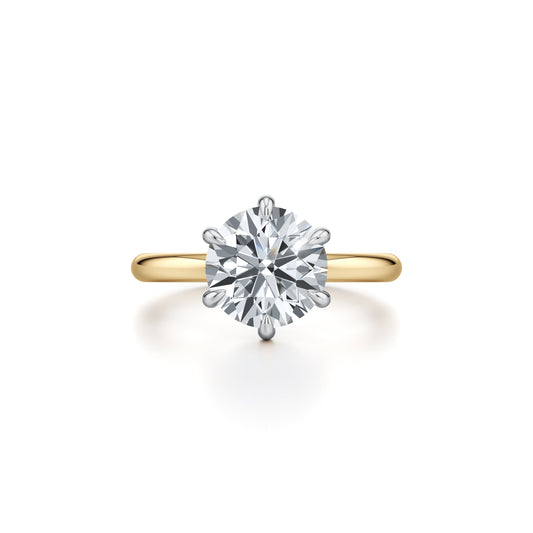 Audrey Round 6-Prong Solitaire Lab Diamond Engagement Ring | Saviera Jewels