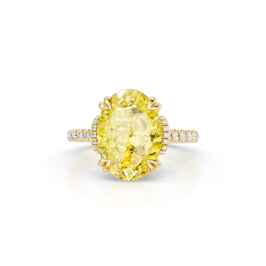 High Jewelry | Nathalie Oval Cut Yellow Diamond Solitaire Engagement Ring | Saviera Jewels