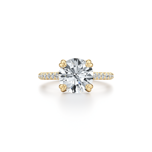 Elle Round Brilliant Solitaire Lab Diamond Engagement Ring | Saviera Jewels