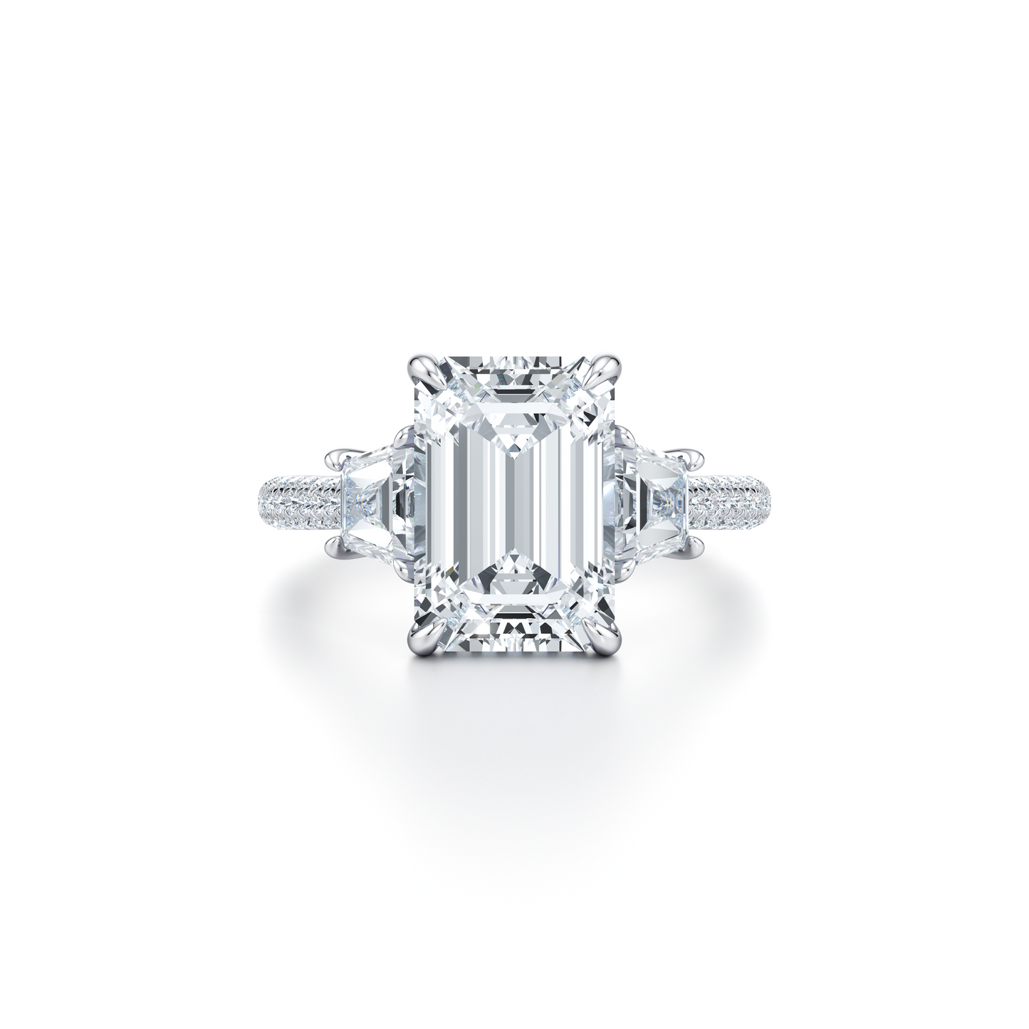 Chelsea Emerald Three Stone Engagement Ring | Saviera Jewels