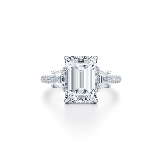 Chelsea Emerald Three Stone Engagement Ring | Saviera Jewels