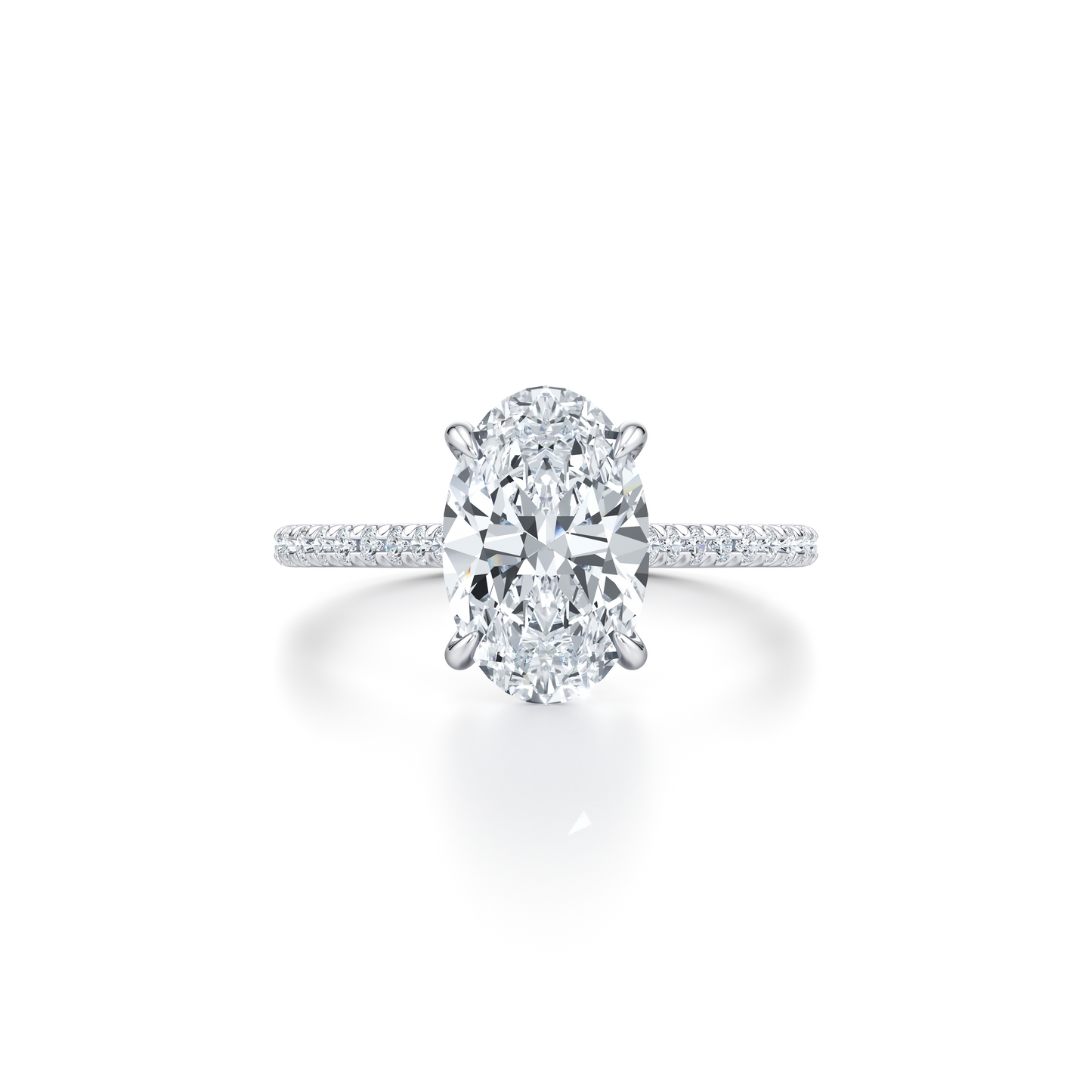 Chelsea Oval Solitaire Lab Diamond Engagement Ring - view 8