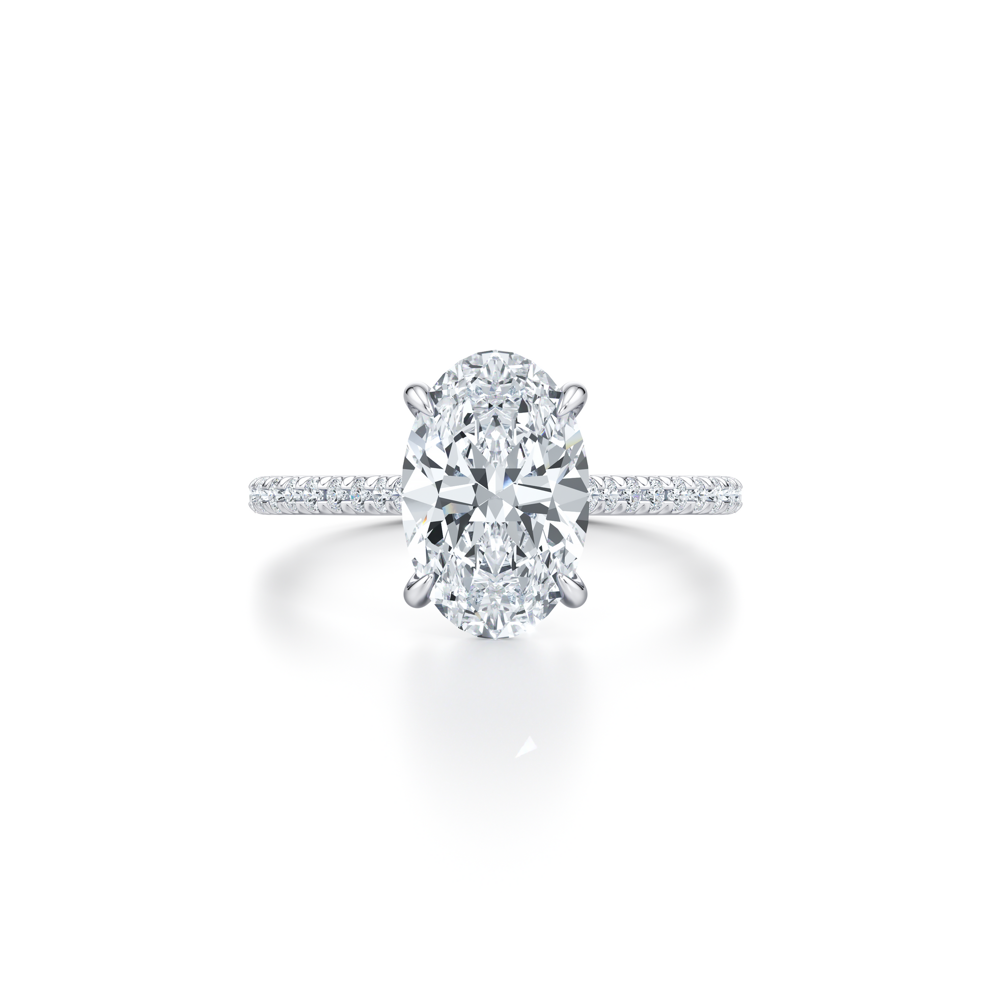 Chelsea Oval Solitaire Lab Diamond Engagement Ring - view 8