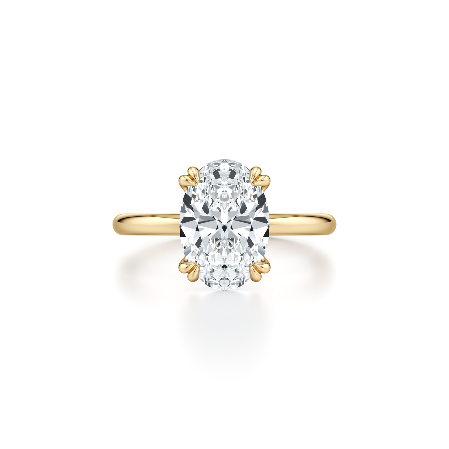 Kate Oval Solitaire Lab Diamond Engagement Ring - view 2