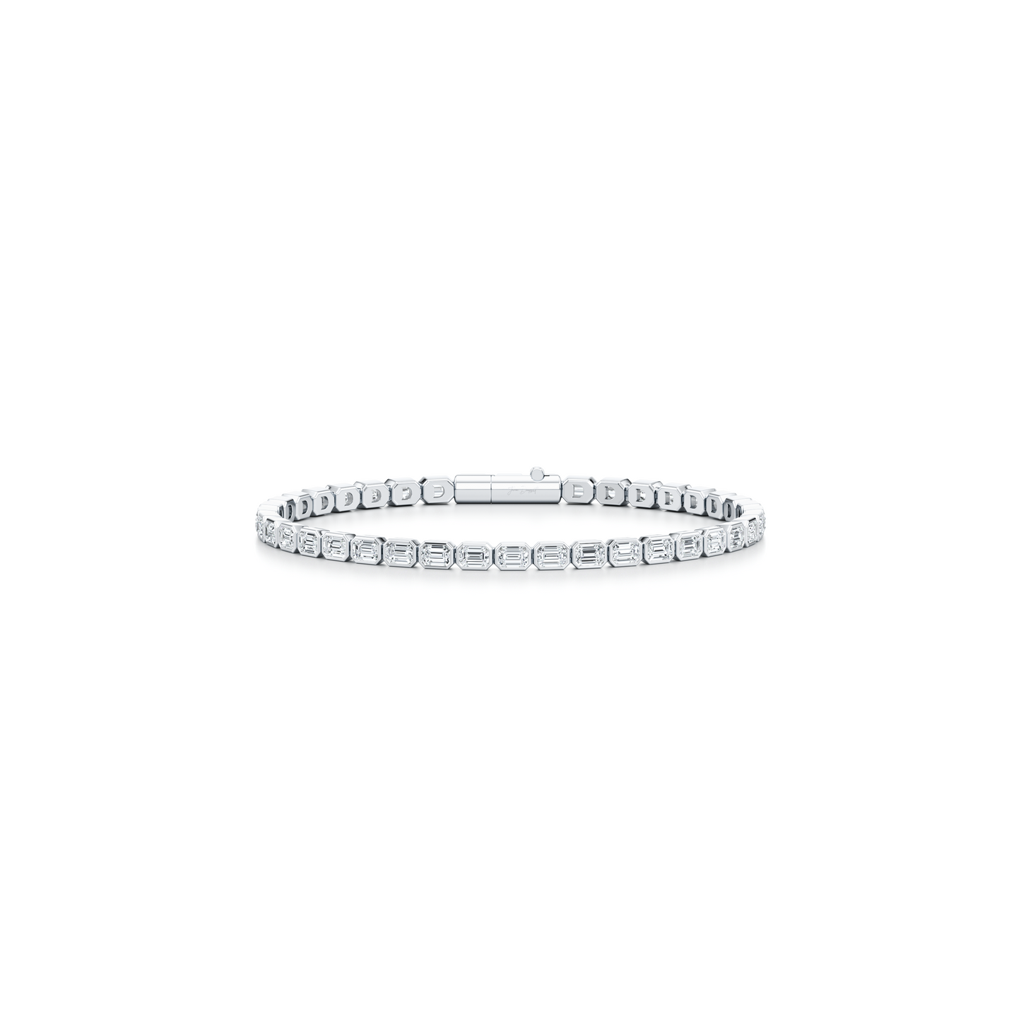 Bezel Set Emerald Lab Diamond Tennis Bracelet | Saviera Jewels