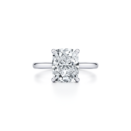 Chelsea Bezel Antique Cushion Solitaire Lab Diamond Engagement Ring | Saviera Jewels