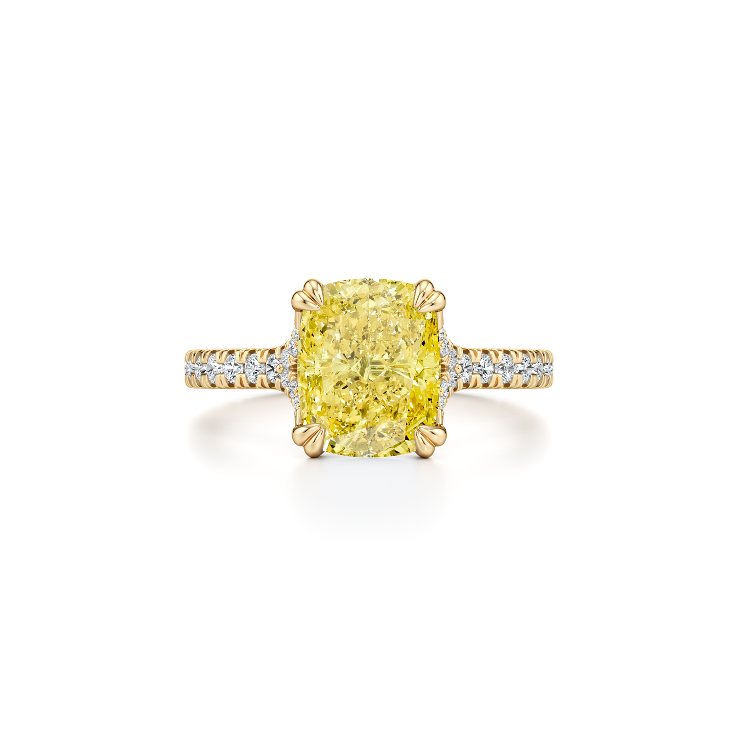 Elle Elongated Cushion Cut Solitaire Yellow Diamond Engagement Ring | Saviera Jewels