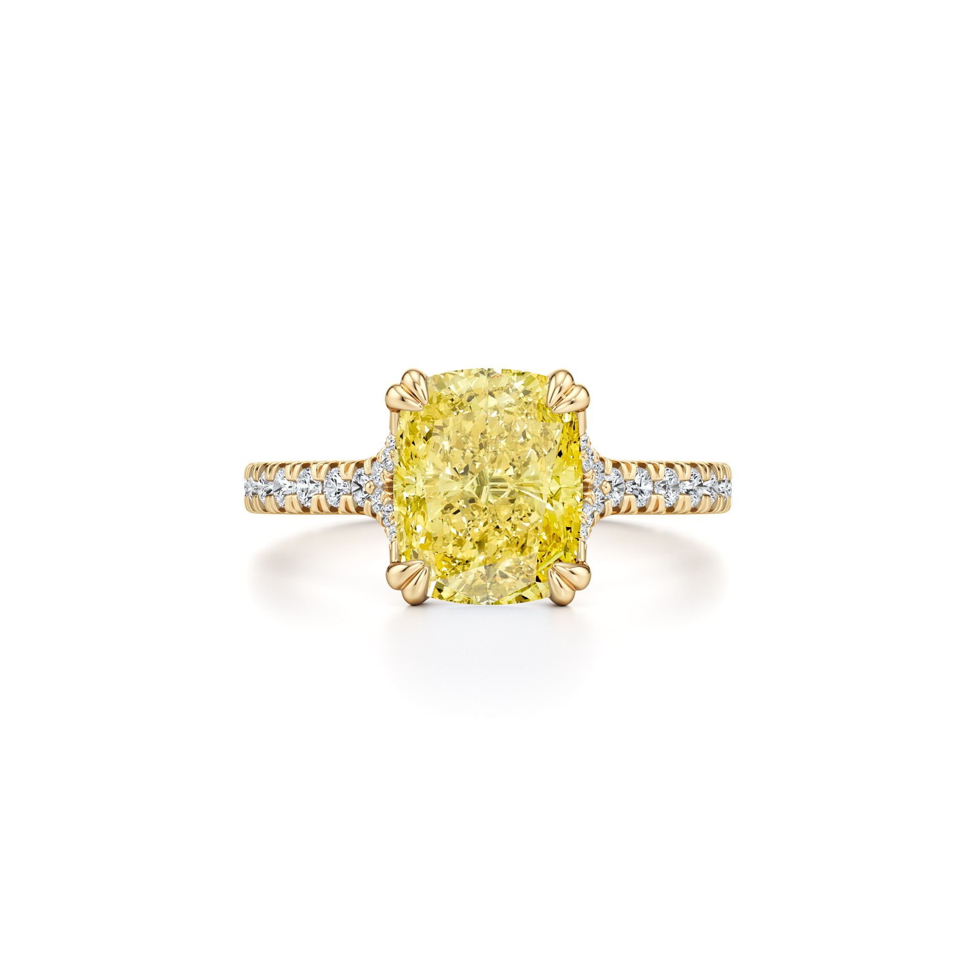Elle Elongated Cushion Cut Solitaire Yellow Diamond Engagement Ring | Saviera Jewels