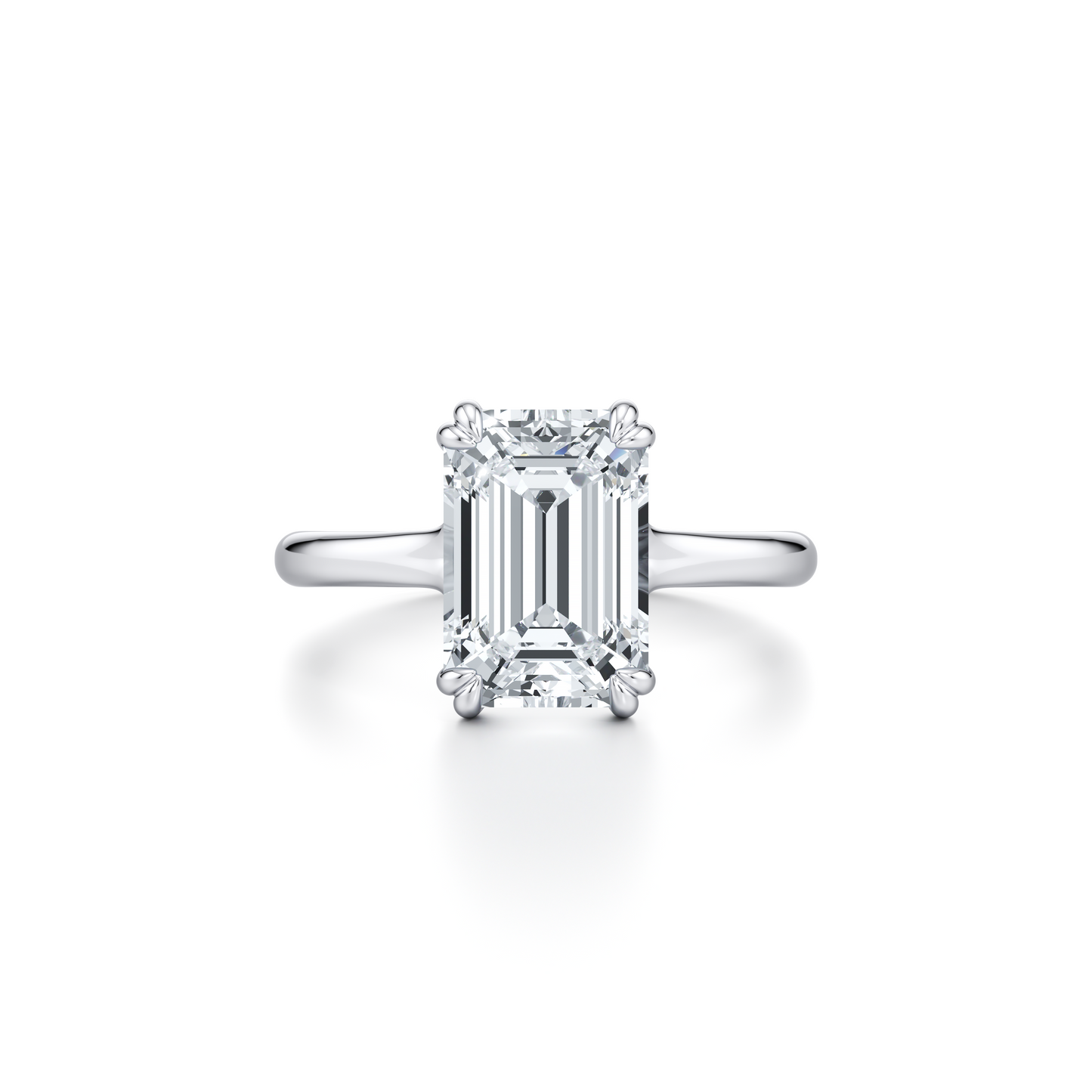 Elle Emerald Cut Solitaire Lab Diamond Engagement Ring | Saviera Jewels