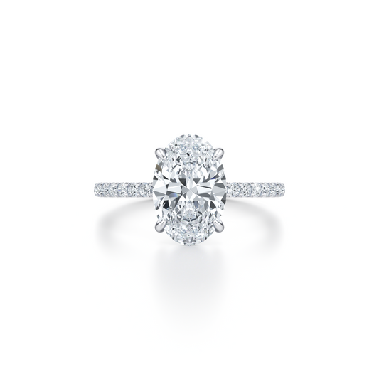 Audrey Oval Shape Solitaire Lab Diamond Engagement Ring | Saviera Jewels
