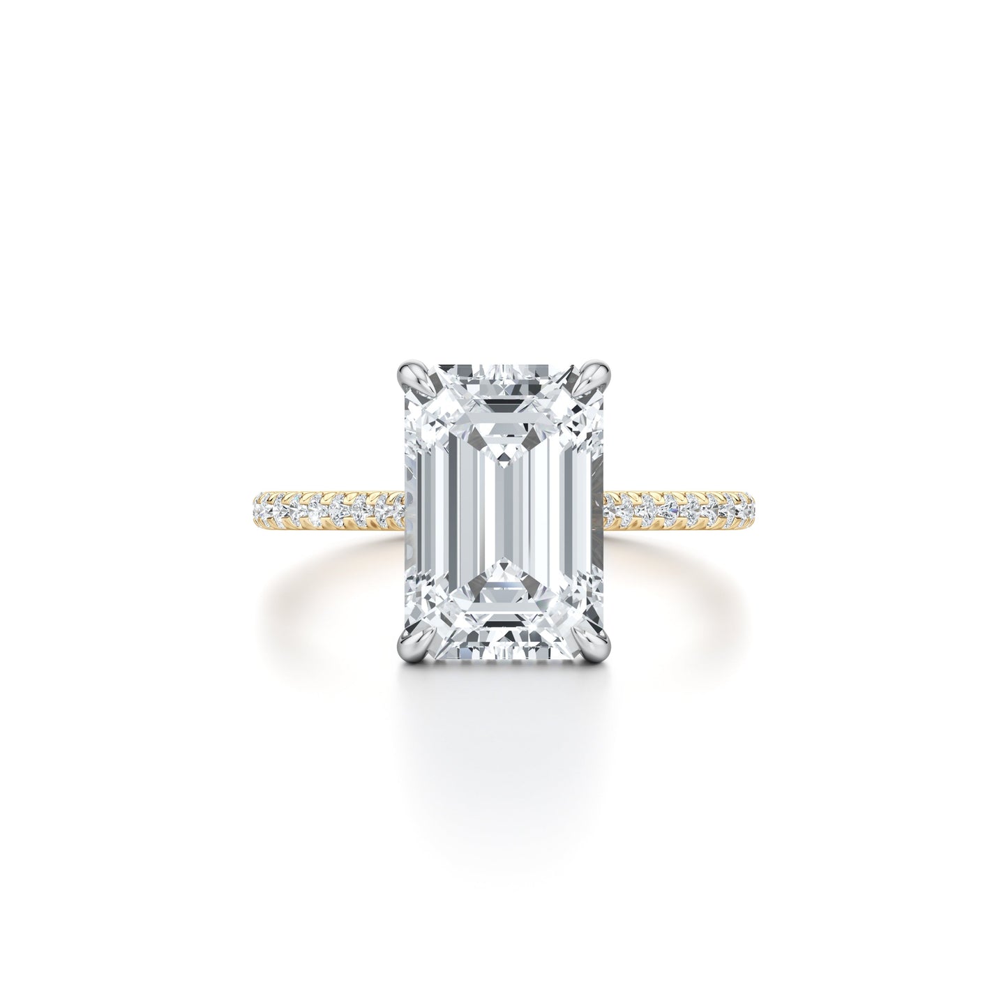 Chelsea Emerald Solitaire Lab Diamond Engagement Ring - view 8