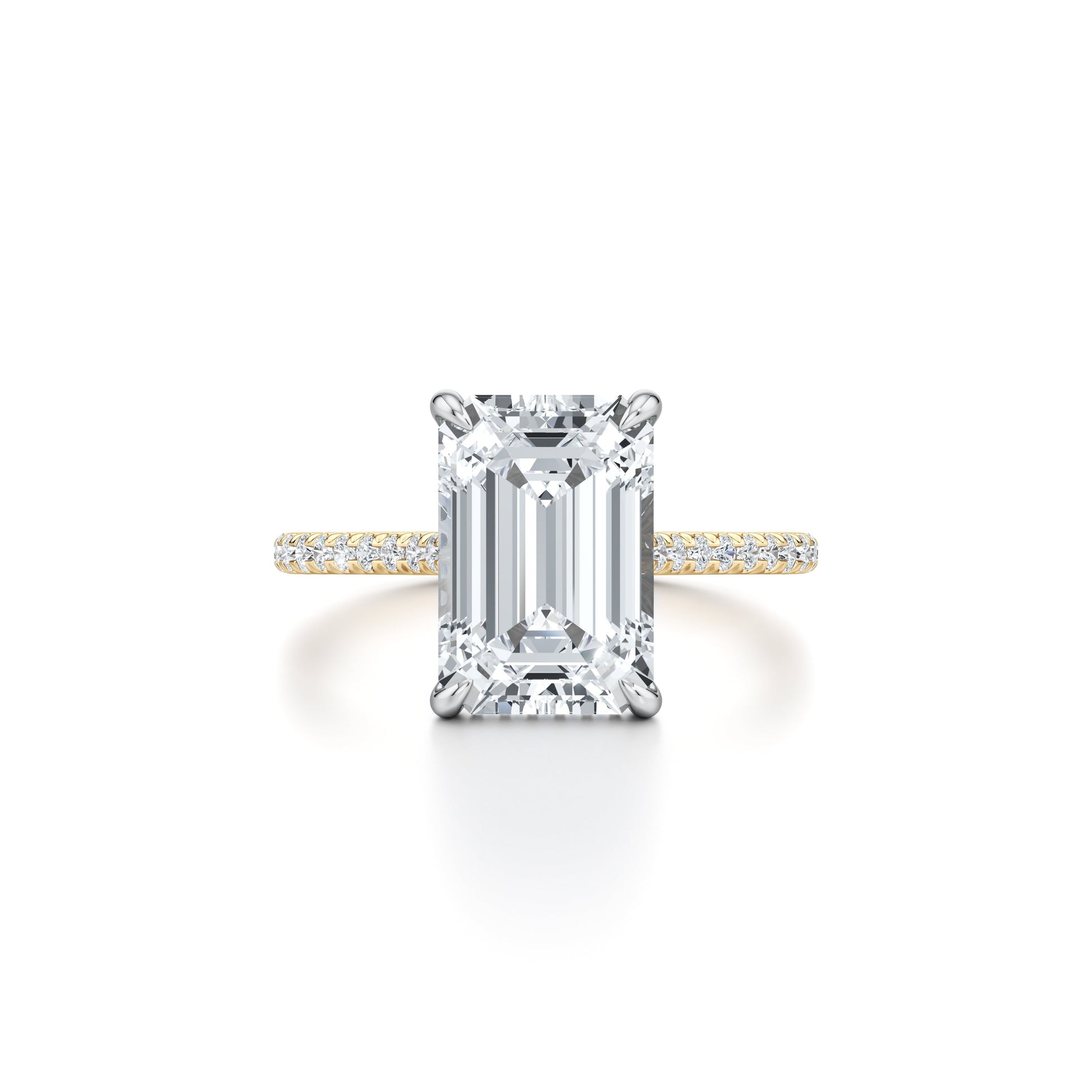 Chelsea Emerald Solitaire Lab Diamond Engagement Ring - view 8