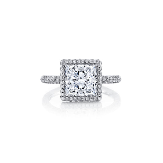 Alyssa Invisible Halo Radiant Lab Diamond Engagement Ring | Saviera Jewels