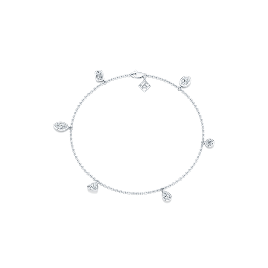 Bezel Set Lab Diamond Charm Bracelet | Saviera Jewels