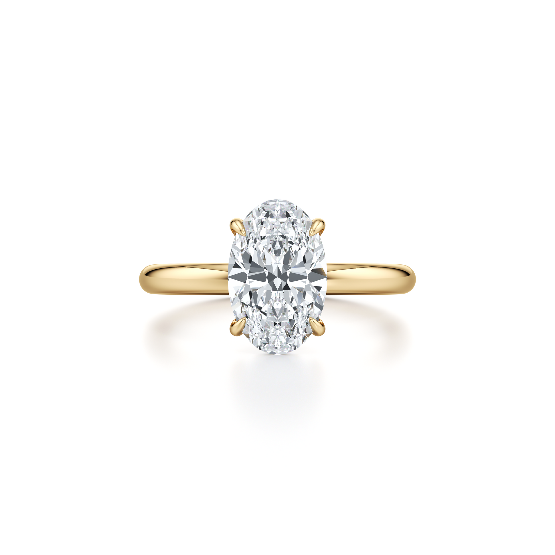 Audrey Oval Shape Solitaire Lab Diamond Engagement Ring - view 8
