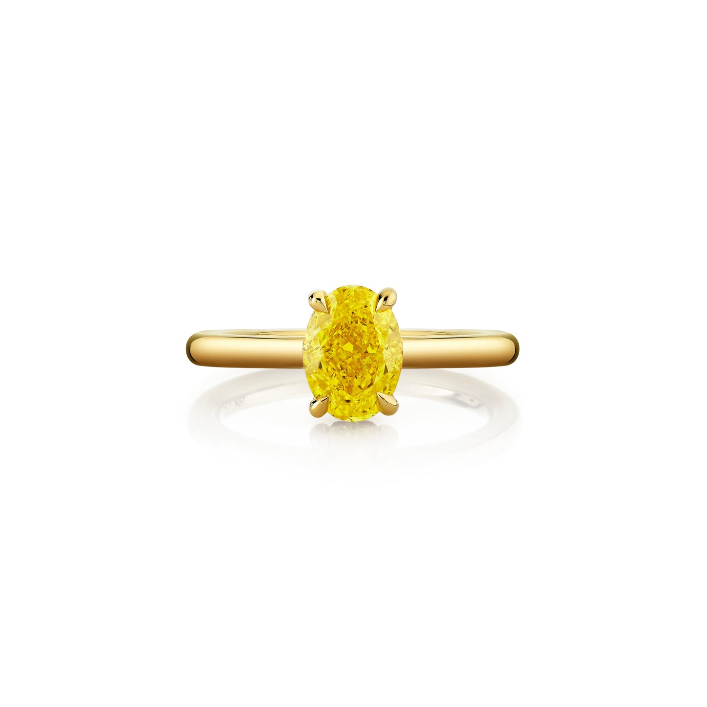 Audrey Oval Solitaire Lab Yellow Diamond Engagement Ring | Saviera Jewels