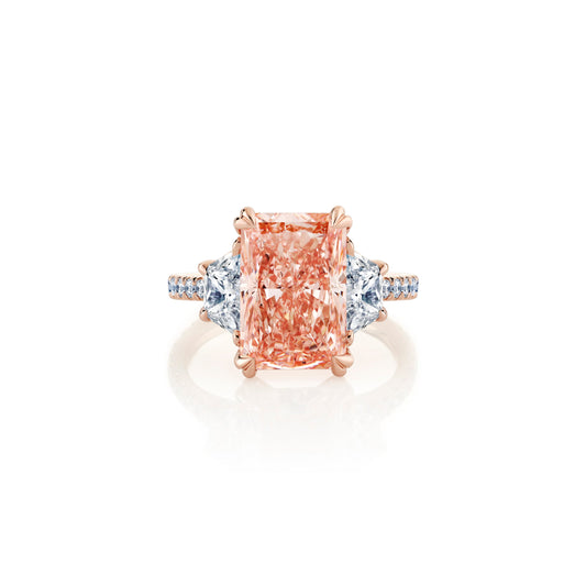 Elle Radiant Three Stone Lab Diamond Engagement Ring | Saviera Jewels