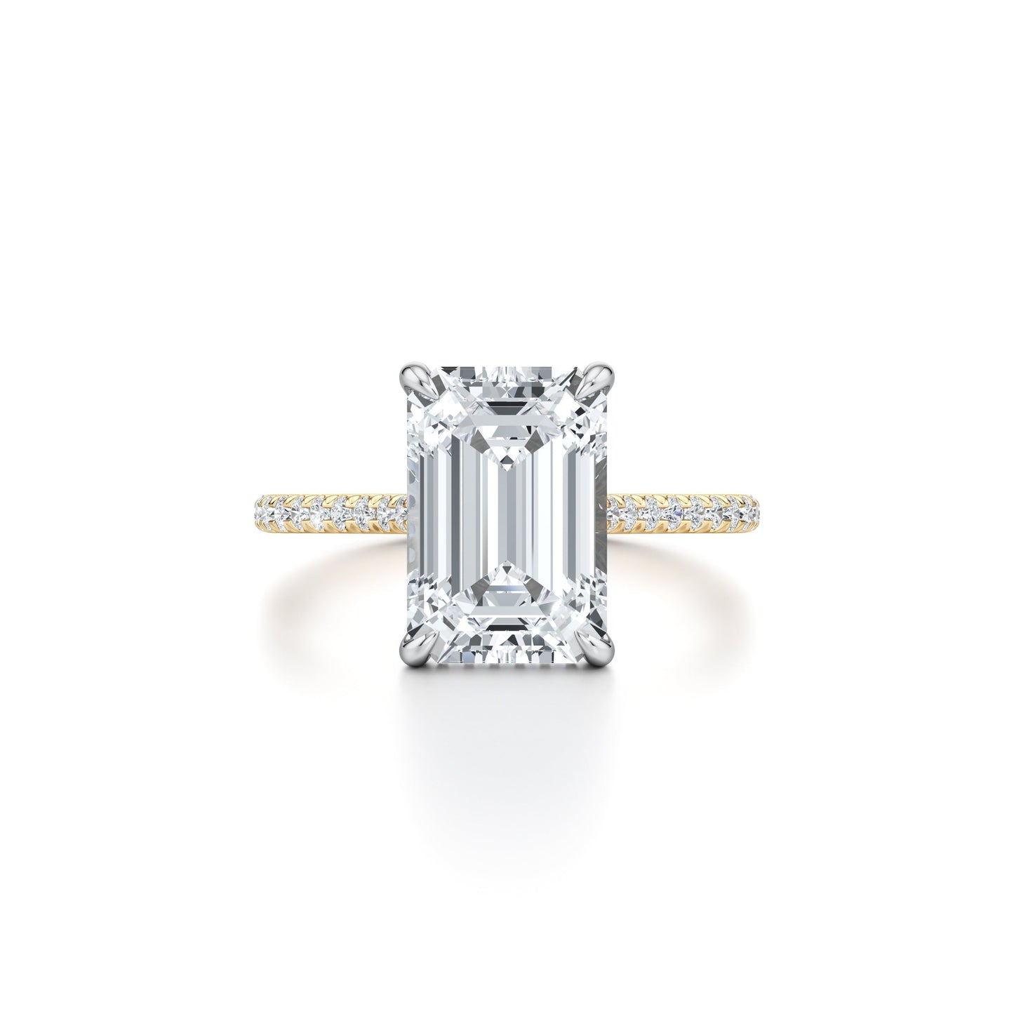 Chelsea Emerald Solitaire Lab Diamond Engagement Ring - view 5