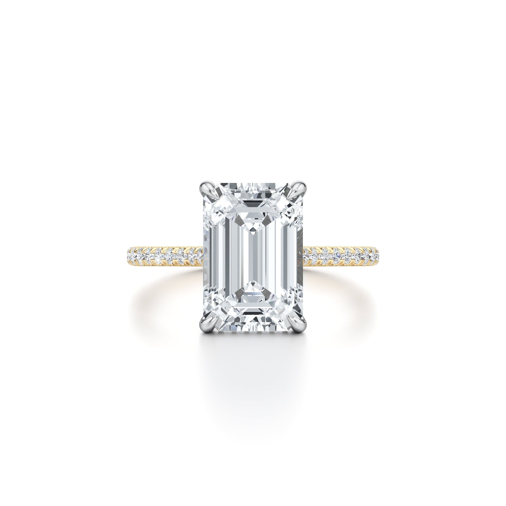 Chelsea Emerald Solitaire Lab Diamond Engagement Ring - view 5