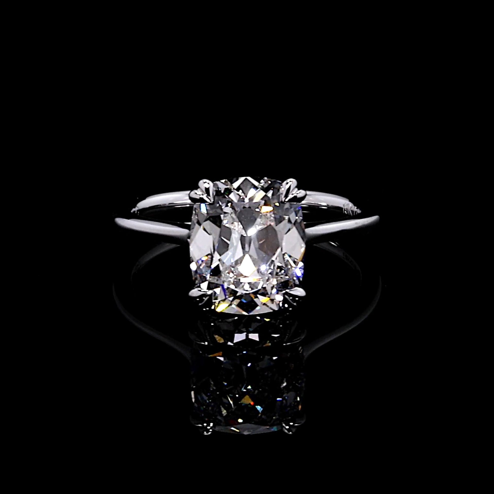 High Jewelry | Elle Antique Cushion Solitaire Lab Diamond Engagement Ring - view 8