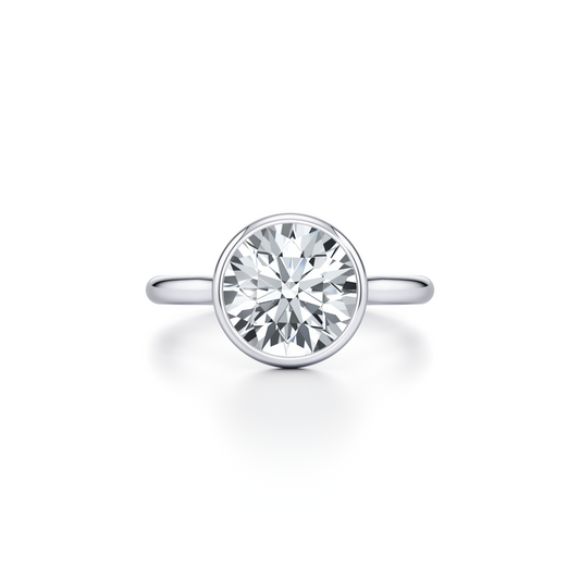 Elle Bezel Cushion Solitaire Lab Diamond Engagement Ring | Saviera Jewels