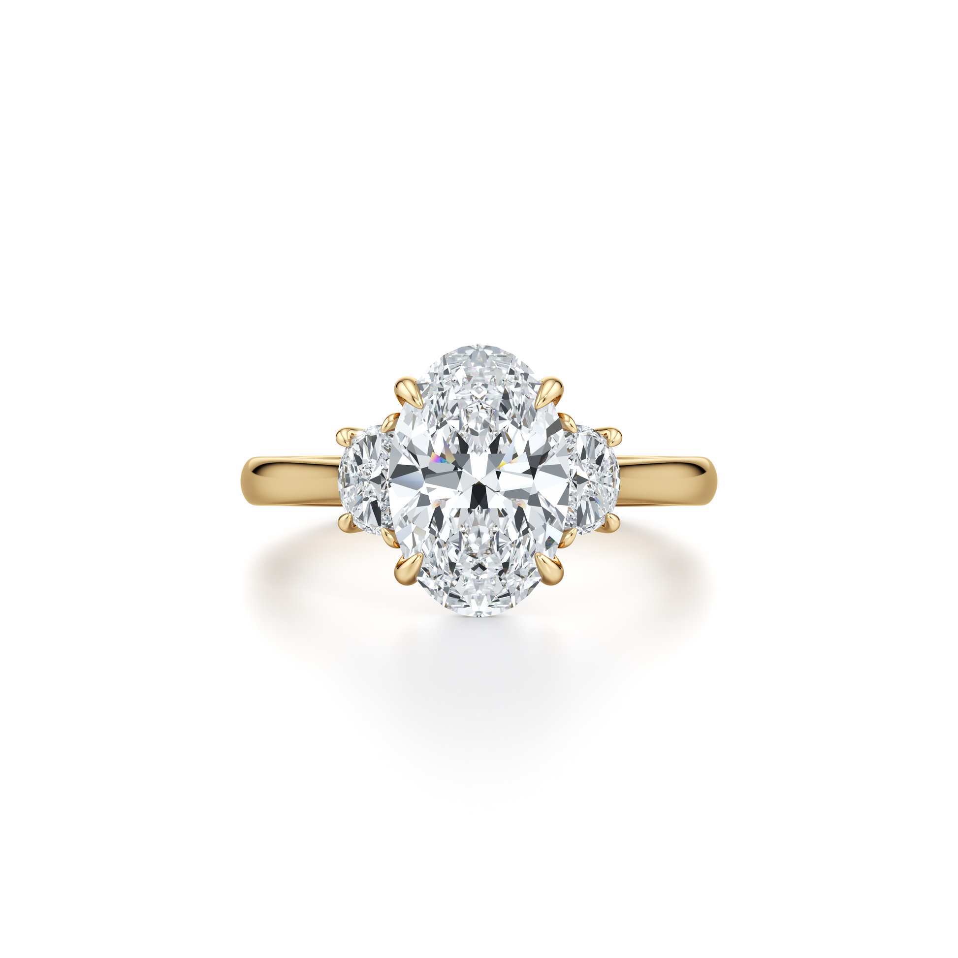 Chelsea Oval Three Stone Lab Diamond Engagement Ring | Saviera Jewels