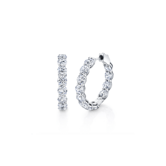 Olivia Round Lab Diamond Bold Inside Out Hoops | Saviera Jewels