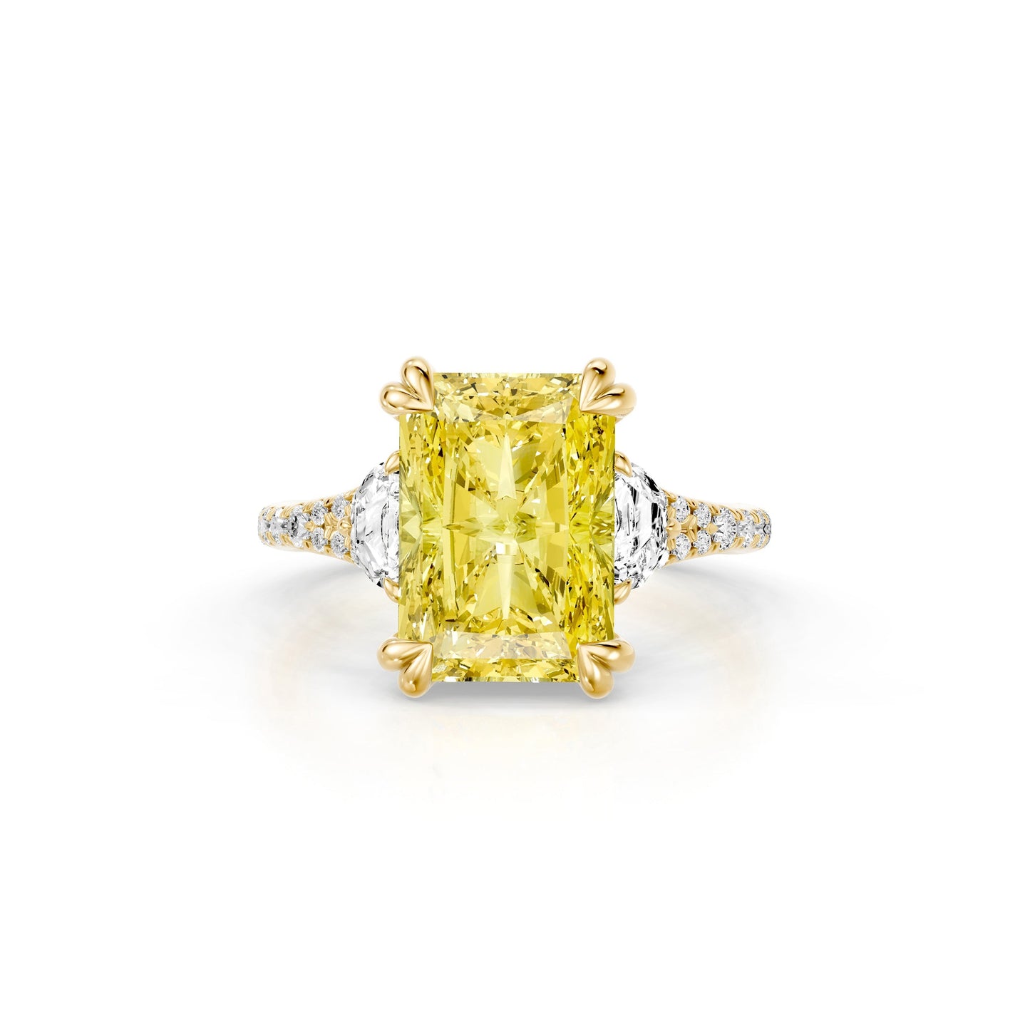 High Jewelry | Jane Radiant Yellow Diamond Three Stone Engagement Ring - view 6