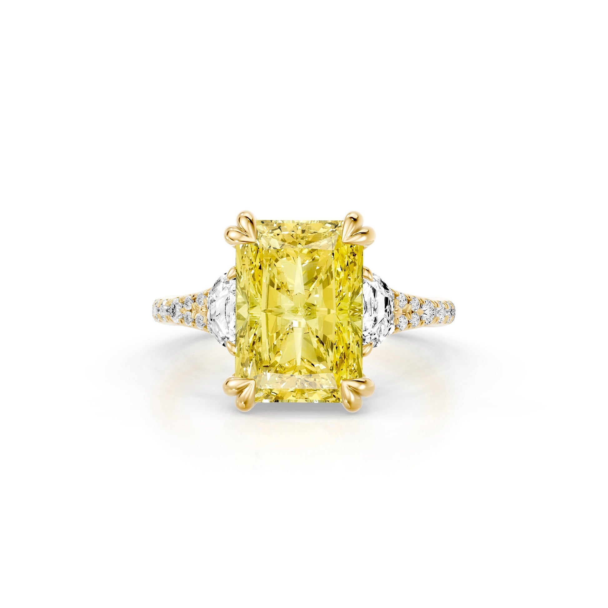 High Jewelry | Jane Radiant Yellow Diamond Three Stone Engagement Ring - view 6