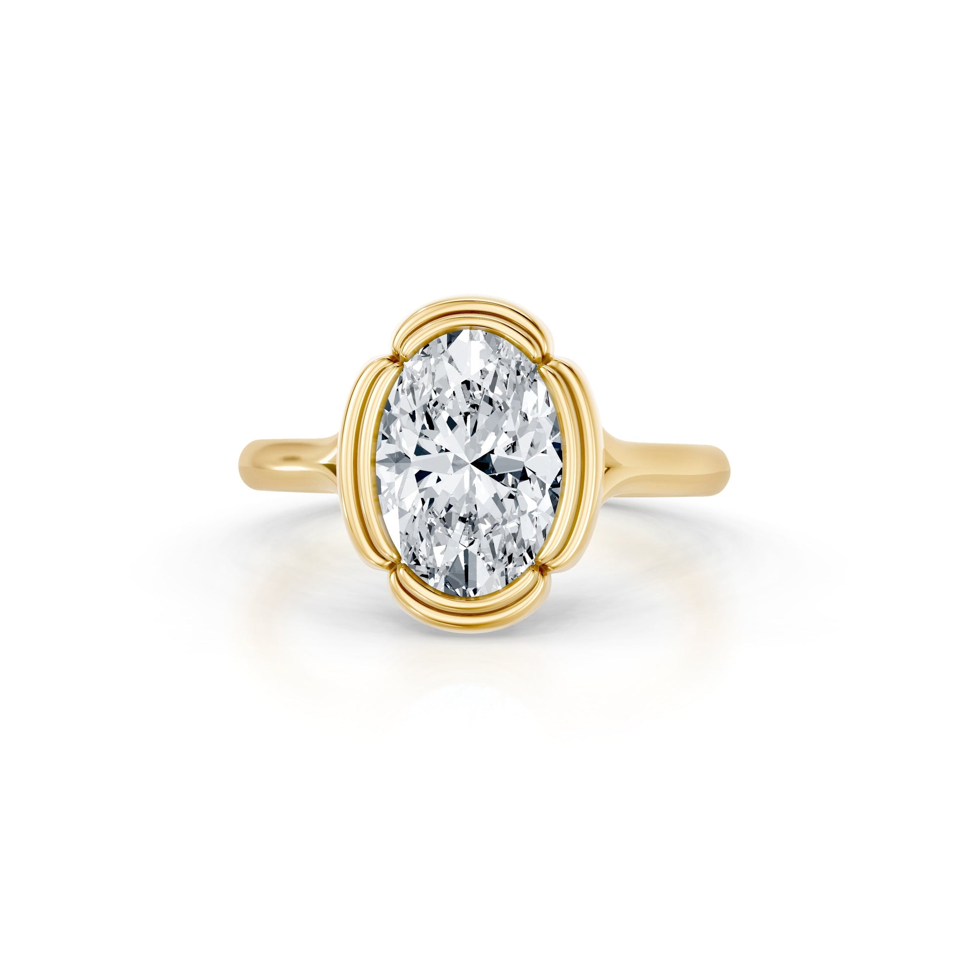 Doree Oval Solitaire Lab Diamond Engagement Ring - view 7