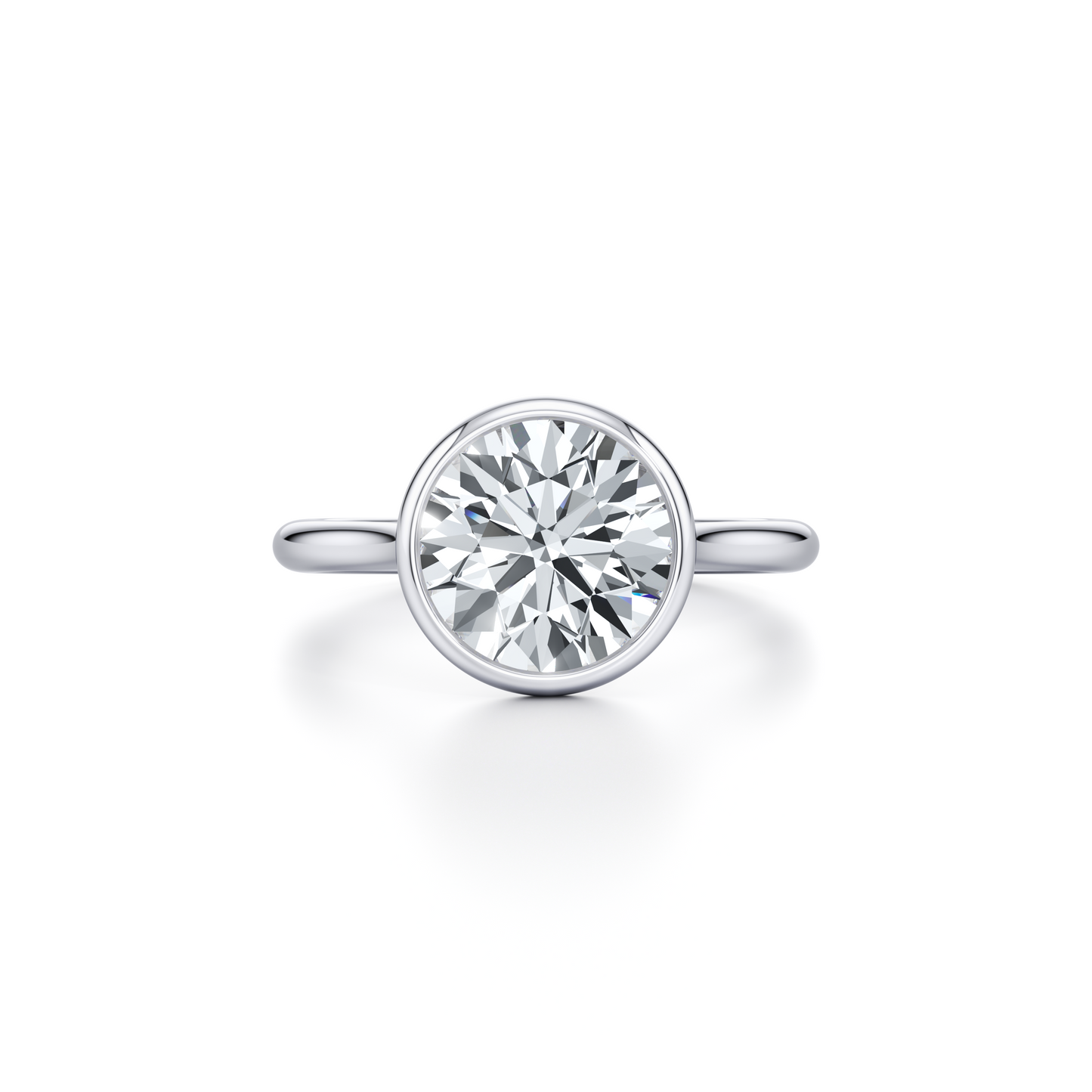 Chelsea Bezel Round Solitaire Lab Diamond Engagement Ring - view 5