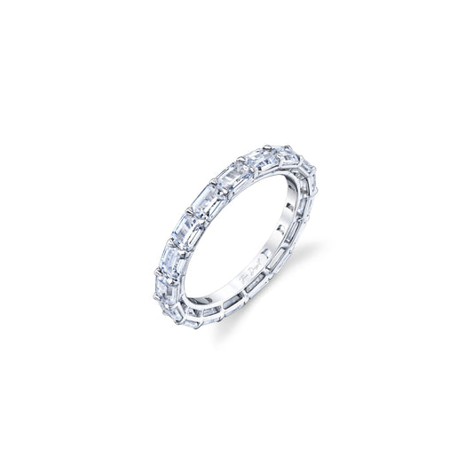 Olivia East-West Emerald Lab Diamond Eternity Band | Saviera Jewels