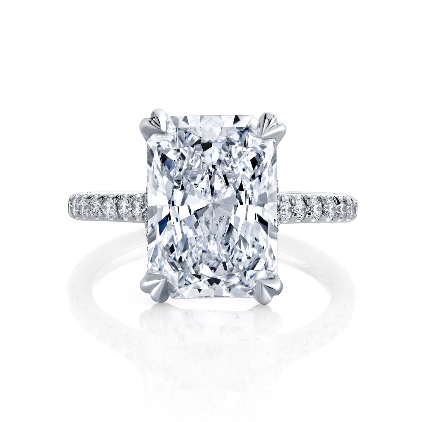 Elle Radiant Solitaire Lab Diamond Engagement Ring - view 11