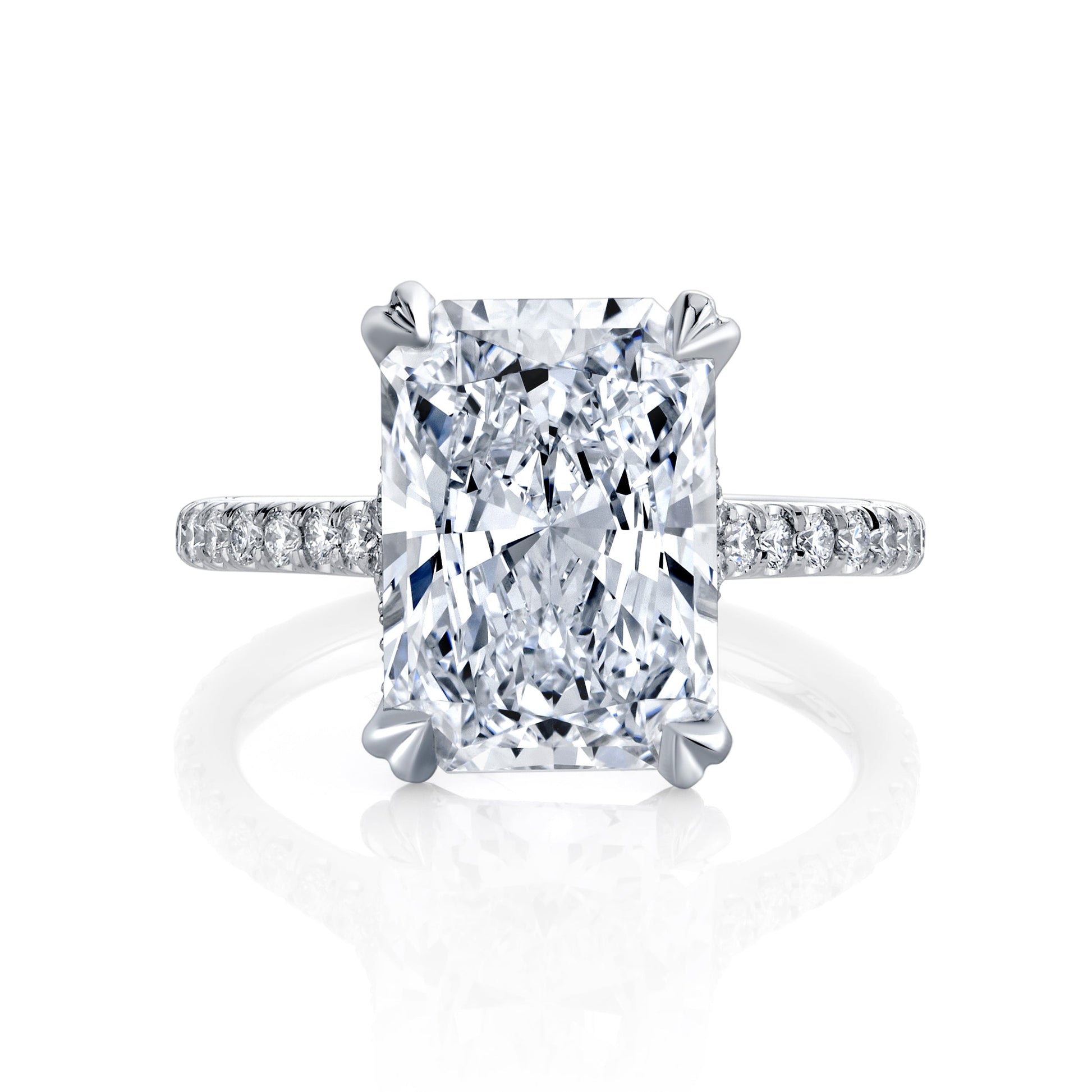 Elle Radiant Solitaire Lab Diamond Engagement Ring - view 11