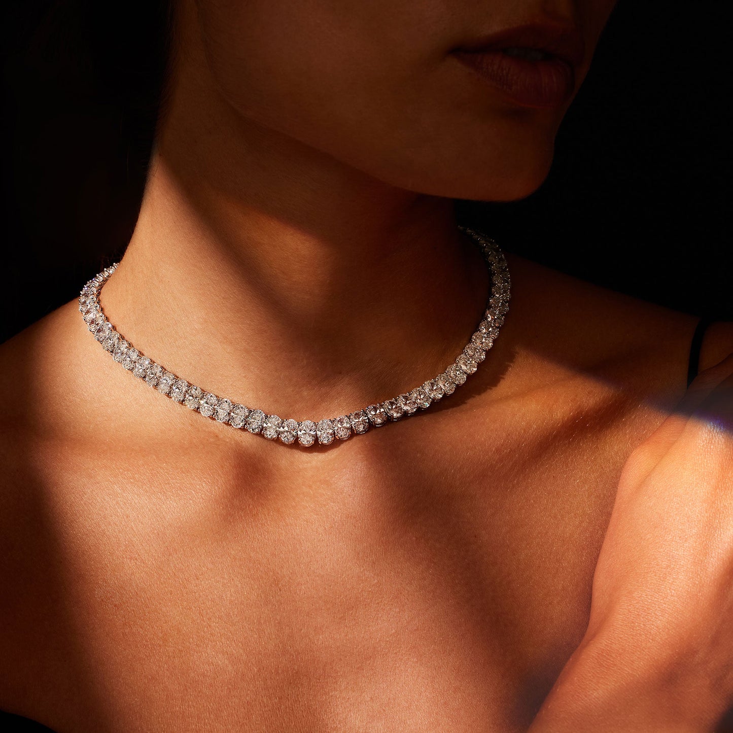 High Jewelry | Oval Cut Tennis Necklace | Saviera Jewels